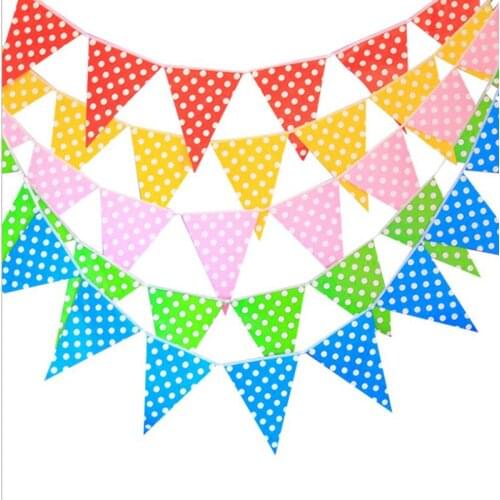 Dot Small Flags Birthday Party Wedding Scene Shopping Mall Activities Kindergarten Holiday Layout Banner Decoration Supplies