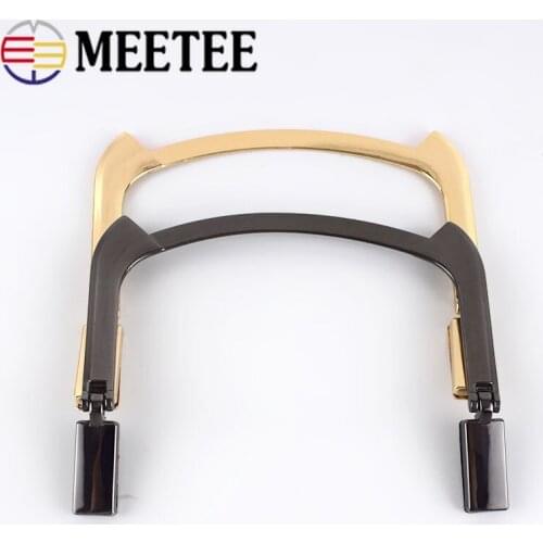 Meetee 2pcs 90/105mm Metal Handle Womens Bag Square Frame Handle Buckles DIY Luggage Strap Part Hardware Accessories BF467