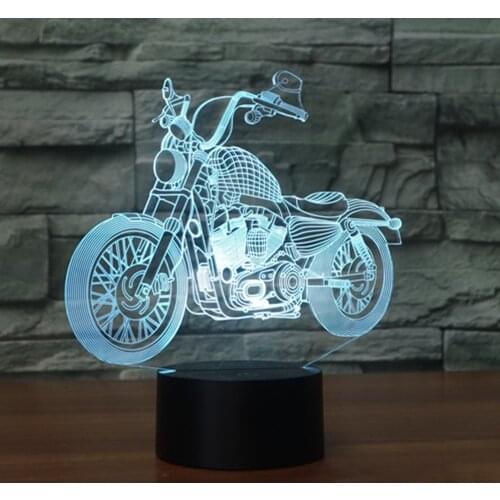 Motorcycle Acrylic 3D Hologram Lamp 7 Color Change Night Light Touch Remote Control Switch LED USB Desk lamp Atmosphere Lamp