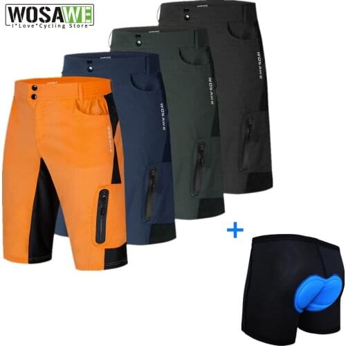 Mens Cycling Shorts Padded Underwear Loose Fit Breathable Bicycle Shorts Outdoor Sports MTB Riding Road Mountain Bike Shorts