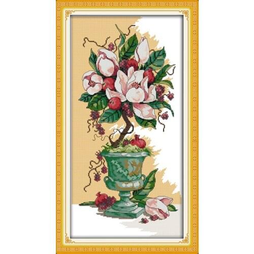 Joy sunday still life style The fruit and flowers cross stitch craft embroidery kits for home ornament