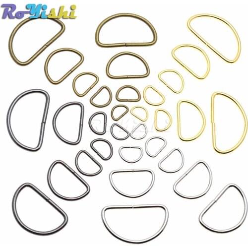 1000pcs/pack Non-Welded Nickel Plated D Ring Semi Ring Ribbon Clasp Knapsack Belt Buckle