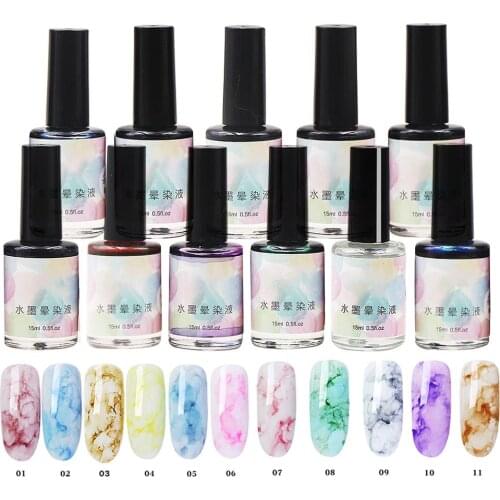 New Watercolor Ink Polish Blooming Nail Gel Smoke Effect Magic Smudge Bubble DIY Varnish Manicure Decoration Nail Salon