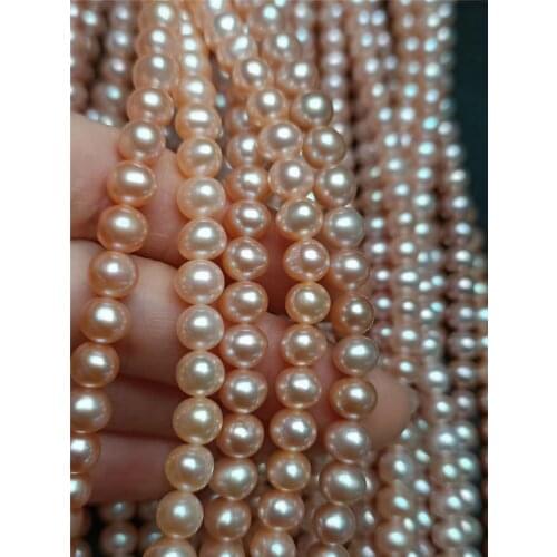 New natural freshwater pearl AAA 6-7MM pink purple loose beads 15 inch DIY