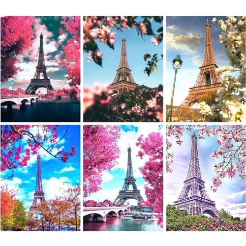 New Full Square Round Diamond Painting Landscapes Embroidery Pictures Cross Stitch Kit Diamond Mosaic Paris Craft