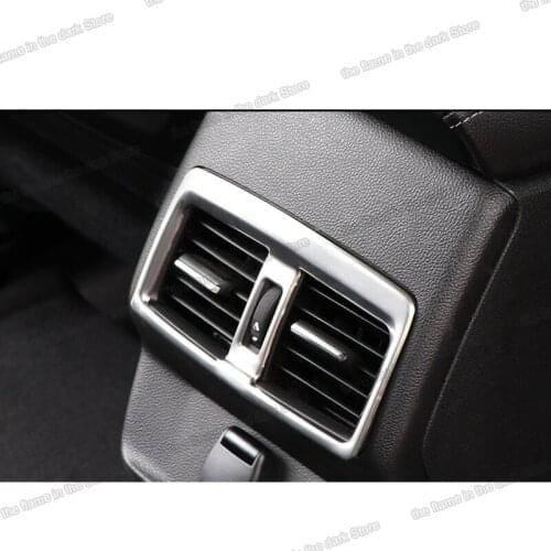 Car armrest rear vent trims chrome for renault koleos Samsung QM6 2016 2017 2018 2019 2020 2021 accessories auto decoration