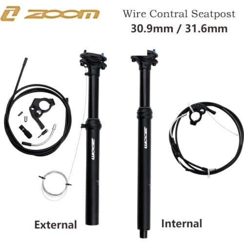 ZOOM height adjustable seatpost dropper 100mm travel MTB external / innertal Line Control Hydraulic 30.9 31.6mm 375mm 400mm
