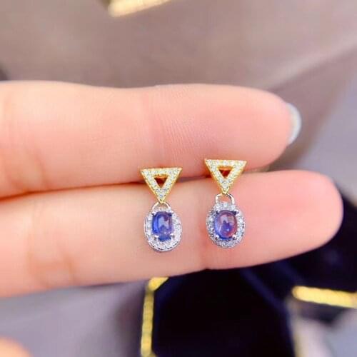 The Best Gift For your mother Sapphire Earring 925 sterling silver Fine jewelry For men women