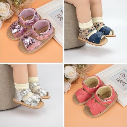 Baby Girls SandalsToddler Solid Color Anti-Slip Walking Shoes Footwear For Summer Fall 0-18 Months