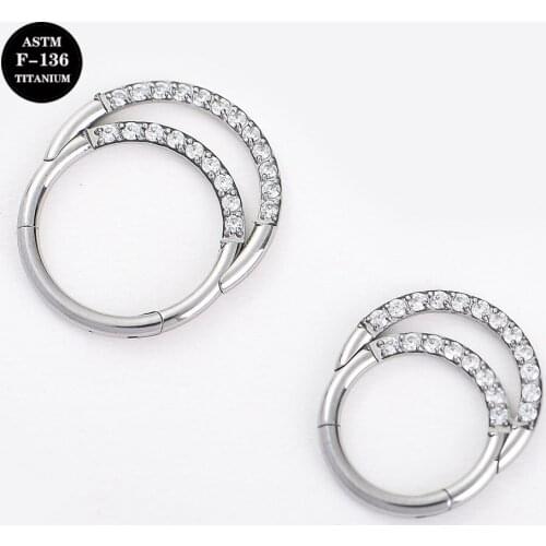 16G Implant Grade Titanium ASTM F136 Hinged Segment Ring Septum Clicker Earring Helix Conch Daith Piercings Body Jewelry