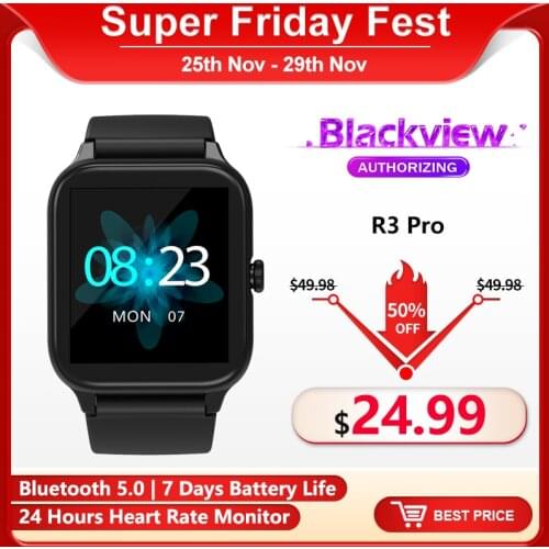 Blackview R3 Pro Smart Watch Men Women Sports Watch Clock Heart Rate Monitor 5ATM Waterproof SmartWatch for IOS Android Phone
