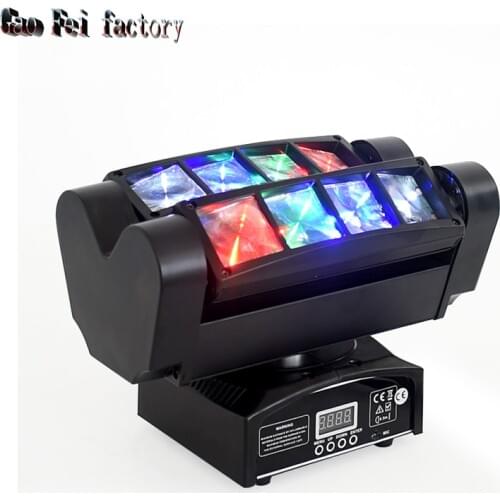 Light Spider Moving Head LED 8X10 Quad RGBW 4In1 Dmx512 Control Lyre Beam Rotating Effect For Bar Wedding DJ Party