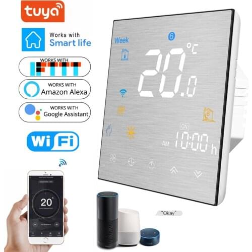 Tuya Smart WiFi Thermostat Temperature Controller for Water/Electric floor Heating Water/Gas Boiler Works with Alexa Google Home