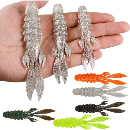 YUCONG Soft Fishing Lures 80-100-120mm Silicone Bass Baits Craws Shrimp Rubber Wobblers Pike Minnow Swimbait Jigging Lure Pesca