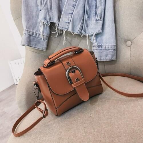 Ladies Lock Simple Small Handbags New Fashion Vintage Casual Women Satchel Pu Leather Shoulder Messenger Crossbody Bag