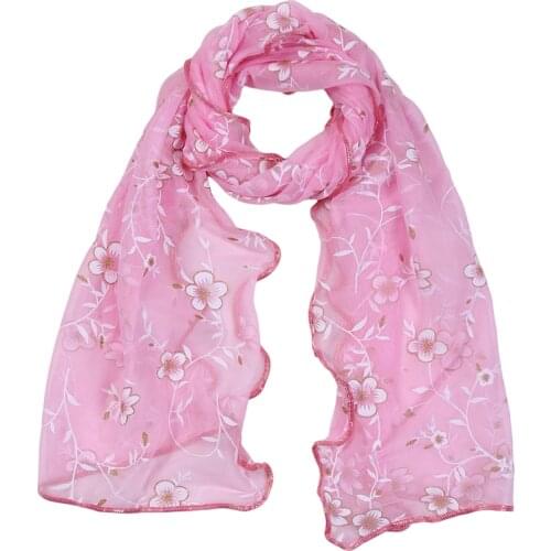 2021 New Fashion Elegant Scarves Ladies Silk Scarf Spring And Autumn Wood Ear Print Women Scarf Leaf Flower Long Silk