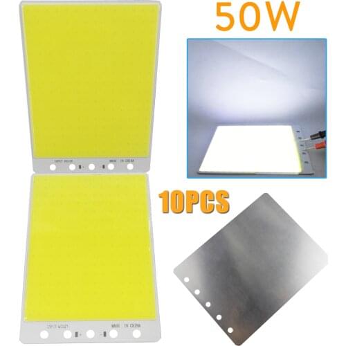 10Pcs LED COB Flip Chip 50W 110 x 140mm 5000LM Square LED COB Beads Module Lamp DC 12V Floodlight Source Bulb for DIY Work Light