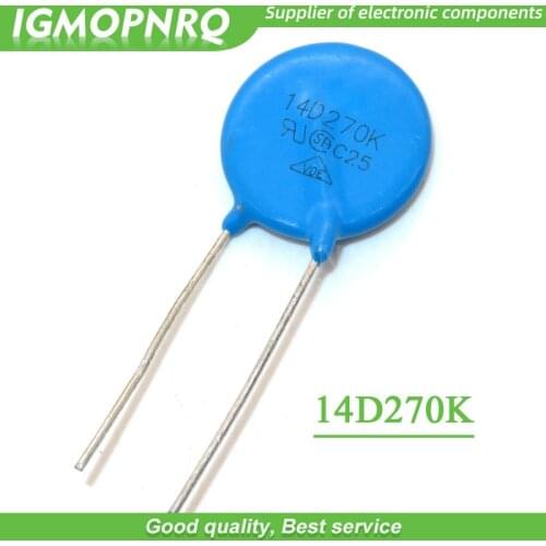 10pcs varistor 14D270K 27V piezoresistor 14D270 IGMOPNRQ