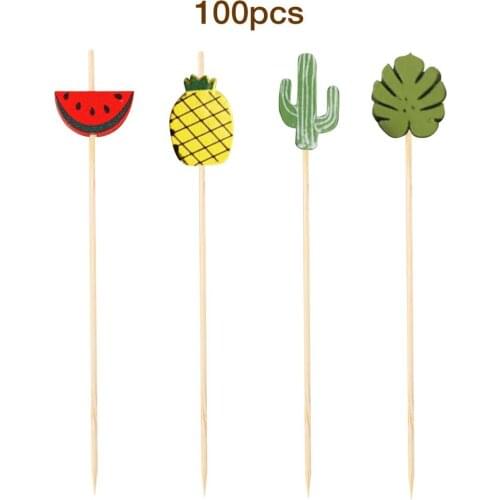 100 Pcs Disposable Bamboo Picks Cute Fruit Sticks For Food Cocktail Picnic Party Wedding Decorating Supplies Handmade Toothpicks