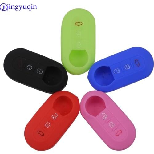 10X 3 button silicone key cover for Fiat 500 PANDA PUNTO BRAVO LANCIA YPSILON STILO DUCATO DELTA REMOTE HULL CASE FOB PROTECTOR