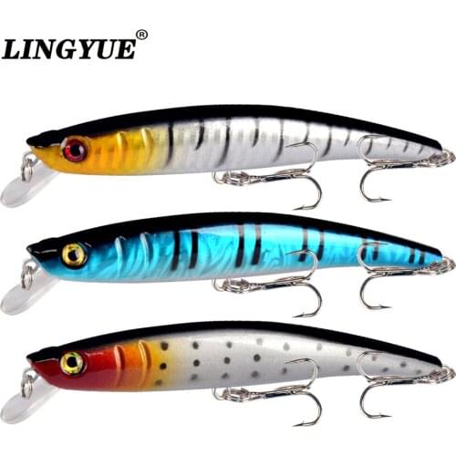 11.5cm/11g Plastic Minnow Fishing Lure Artificial Bait With Two Treble Hooks Hard Wobbler pesca Tackle Crankbaits Wobblers Lures