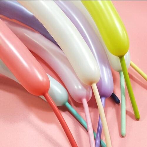 30Pcs Macaron Candy Color Latex Strip Balloons Birthday Party Wedding Decoration Kids Baby Shower Magic Twist Ballons Supplies