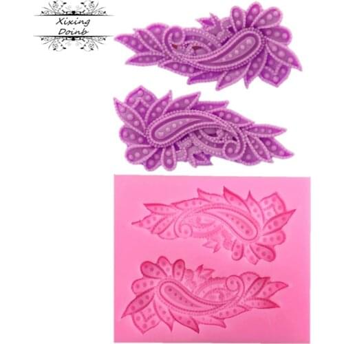 3D peacock feather shape cake decoration silica gel mold chocolate fudge biscuit baking mold DIY wedding decoration