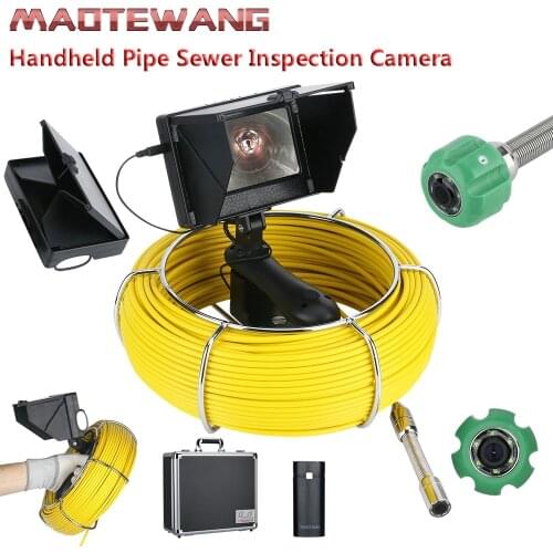 50M 4.3 inch 22mm Handheld Industrial Pipe Sewer Inspection Video Camera IP68 Waterproof Drain Pipe Sewer Inspection Camera