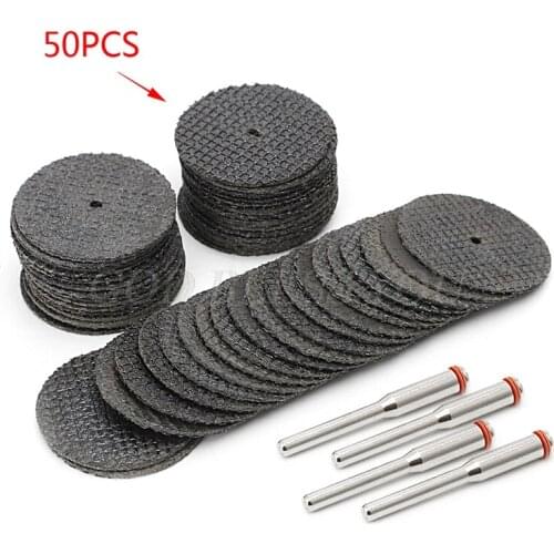 50Pcs Fiberglass Tool Abrasive Cutting Disc Cut Off Wheel with 4 Mandrels Rotary Drop Shipping