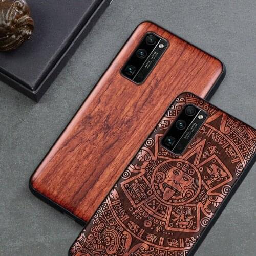 For Huawei Honor 30 pro Case Boogic Original Wood funda Honor 30 Rosewood Cover Phone Case For Huawei Honor 30 Pro Honor30