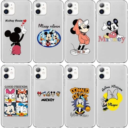 Disney mickey Anime Style Phone Case cover For iphone 11 pro max Cases 12 8 7 6 s XR PLUS X XS SE 2020 mini Transparent cell