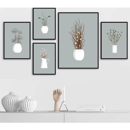 Flower Plant Wall Art Canvas Painting Nordic Posters And Prints Scandinavian Wall Pictures For Living Room Bedroom Home Decor