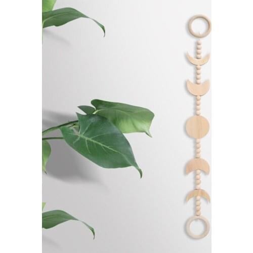 Wooden Boho Moon Phase with Tassel Wall Hanging Garland Ornaments for Wedding Party Apartment Dorm Decoration Wholesales