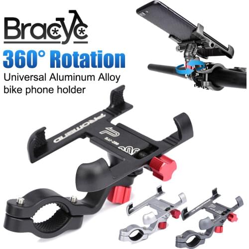 Universal Aluminum Alloy Bike Bicycle Phone Holder Racks Motorcycle Handlebar Mount Non-Slip Moblie Cell Phone Clip for Bike