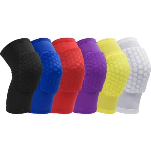 1PC Breathable Sports Football Basketball Knee Pads Colored Mountain Bike Biking Knee Protection Honeycomb Knee Sleeve Support