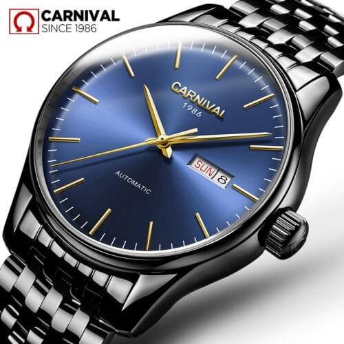 Carnival Men Automatic Watch Ultra Thin Brief Date Day 25jewels Luxury Mechanical Watch Gift