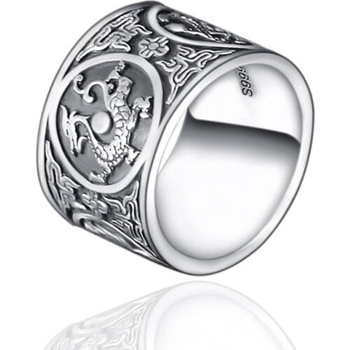 FNJ 925 Silver Animal Ring for Women Men Jewelry The beast New Pure S925 Silver Sterling Ring Size 6-12