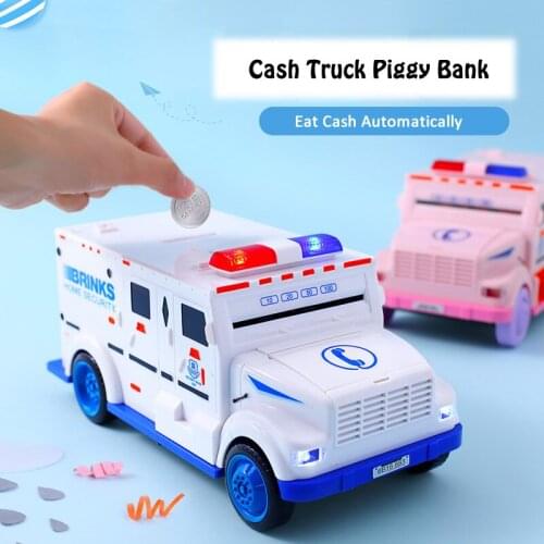 Creative Cash Truck Electronic Piggy Bank ATM Password Money Box Cash Coins Saving Box For Kids Friends Birthday Gift