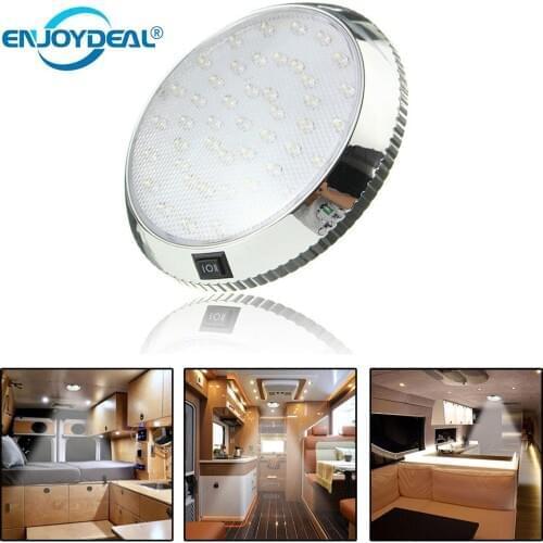 46LED Round Dome Light Ceiling Lamp DC 12V with Switch wall Sconce for Caravan Campervan Motorhome Boat Kitchen Living Room