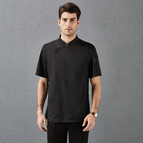 2021 Short Sleeve Chef Jacket Medical Fabric Man Women Bakery Kitchen Uniform Hotel Food Service Cook Coat Barber Shop Work Wear