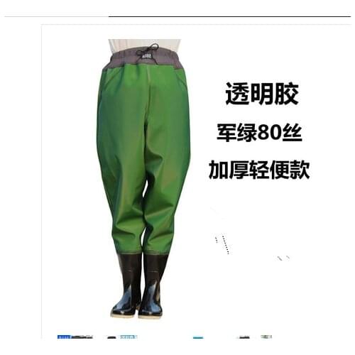 Hot sale new breathable half body wading pants camo waterproof PVC men women fishing waders boots shoes jumpsuit trousers