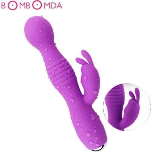 Medical Silicone Rabbit Vibrator Rechargeable G spot Dildo Vibrating Massager Sex Toy Adult EroticToys Sex Products for Women