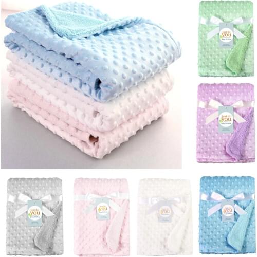 2021 New Baby blankets Newborn Baby Solid Blanket & Swaddling Thermal Soft Fleece Blanket Bedding Quilt kocyk dla dziecka