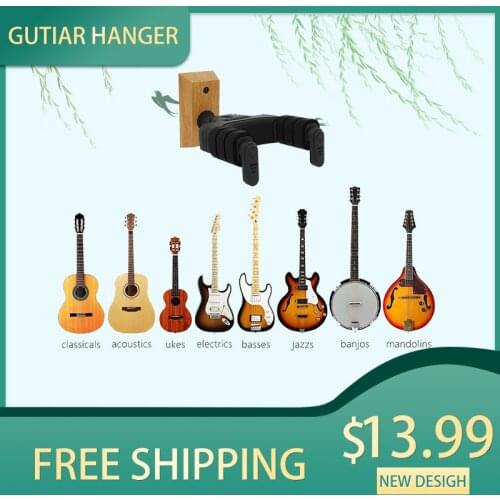 2021 New Desigh Guitar Wall Mount Hanger Hook Non-slip Holder Stand for Acoustic Guitar Ukulele Violin Bass Guitar Accessories