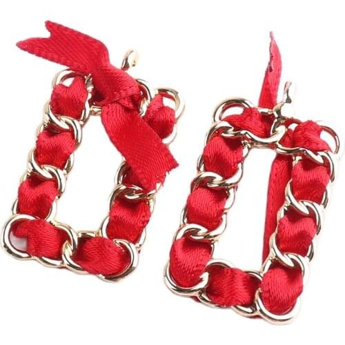 Jewelry charm With Red ribbon Pendant accessories for Jewelry making Women Necklace Earring Bracelets DIY Decoration Couple gift