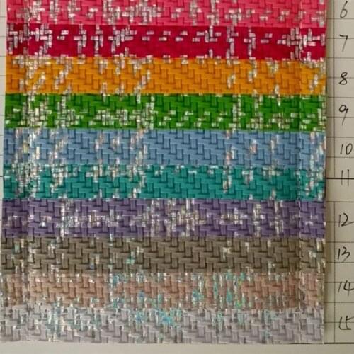 Wholesale 10 yards roll PVC artificial leather Luggage handbags shoes bronzing woven leather Bronzing pattern fabric