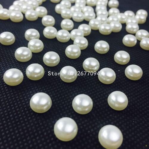 Wholesale 50pcs/Lot Half Drilled 6-16mm DIY Bread Pearl Beads for DIY Jewelry Making,ABS Pearl Bread Shape Handmade Accessories