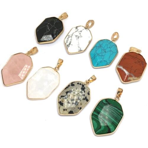 1 Pcs Natural Stone Pendants & Necklace Charms Pendants Irregular Shape Making for Jewelry Supplies 22x35mm