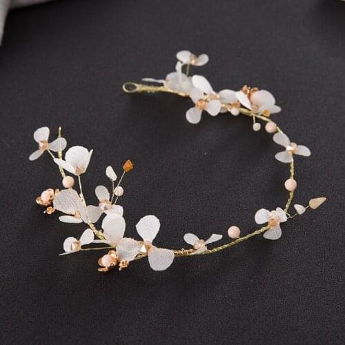 Bride Blush Crystal Headband Bridal Pink Flower Hair Vine Hairband Wedding Hair Accessories