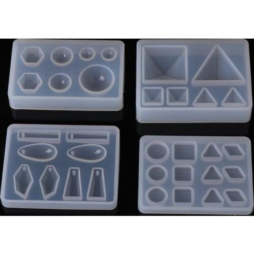 Drop&Wholesale Silicone Mold DIY Geometric Triangle Mirror Craft Jewelry Making Decorative Cake APR28
